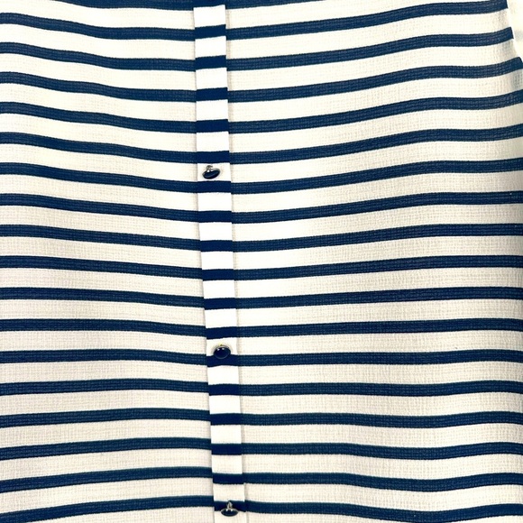 FRNCH sleeveless striped top with faux back buttons size Medium - Picture 9 of 13